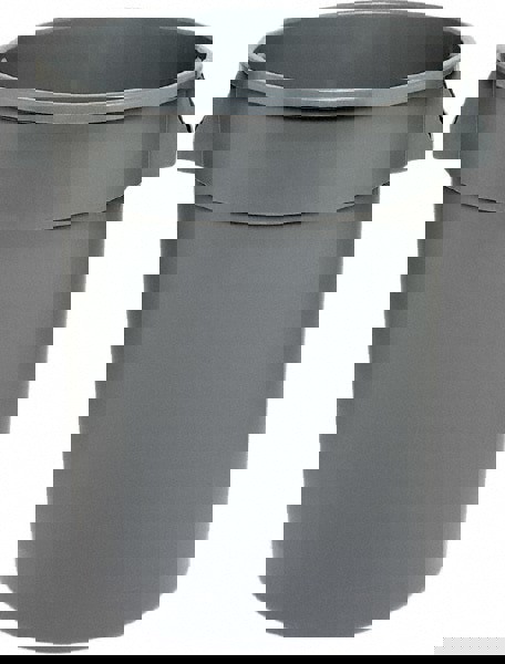 Trash Can: 32 gal, Round, Gray